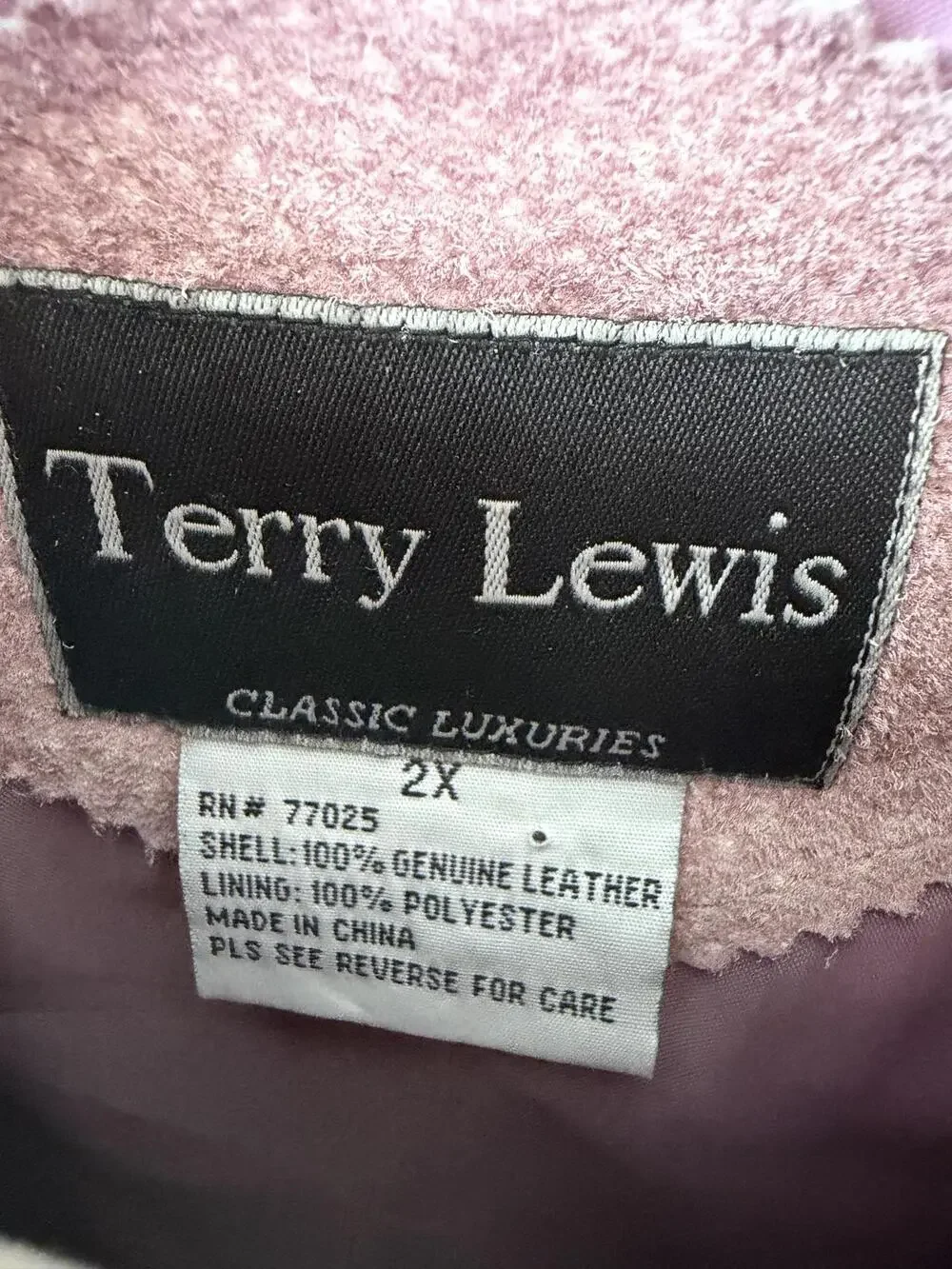 Terry Lewis Jacket Womens 2X Purple Collared Lined Pockets Button Suede